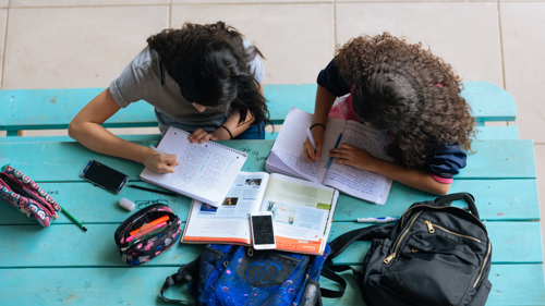 Students studying